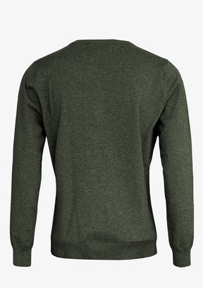 AW25 NEWS 0000 Brighton Cardigan Women Olive Melange Back