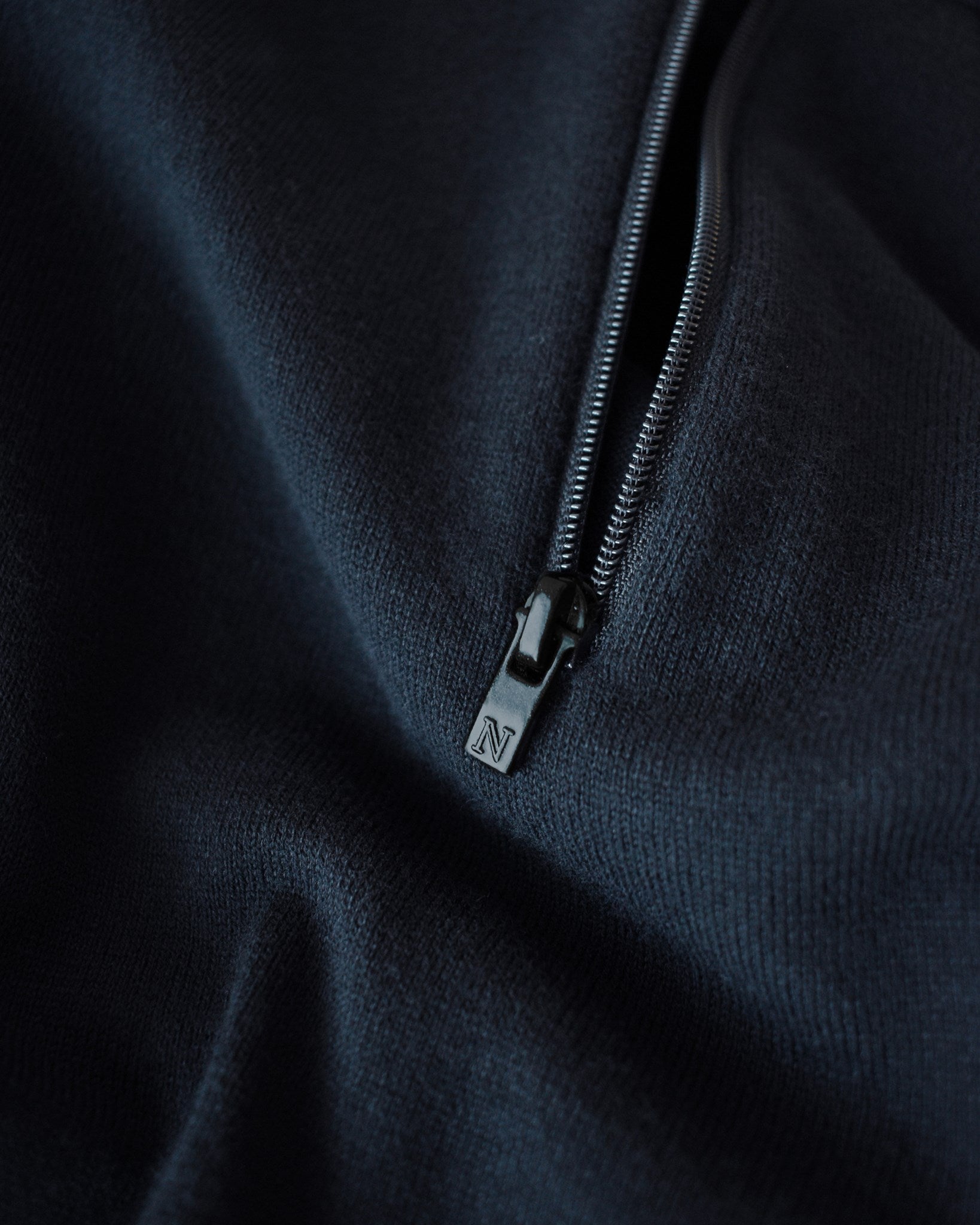Brighton 1 4 Zip Men Navy Closeup 3
