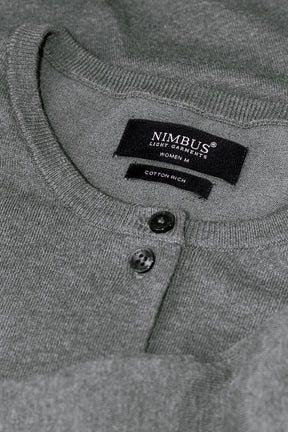 Brighton Cardigan Women Grey Melange Closeup 1