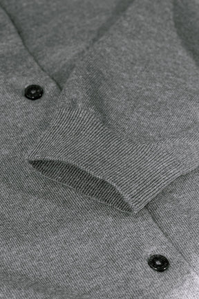 Brighton Cardigan Women Grey Melange Closeup 2