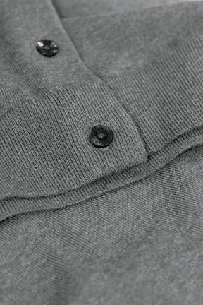 Brighton Cardigan Women Grey Melange Closeup 3