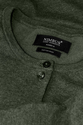 Brighton Cardigan Women Olive Melange Closeup 1