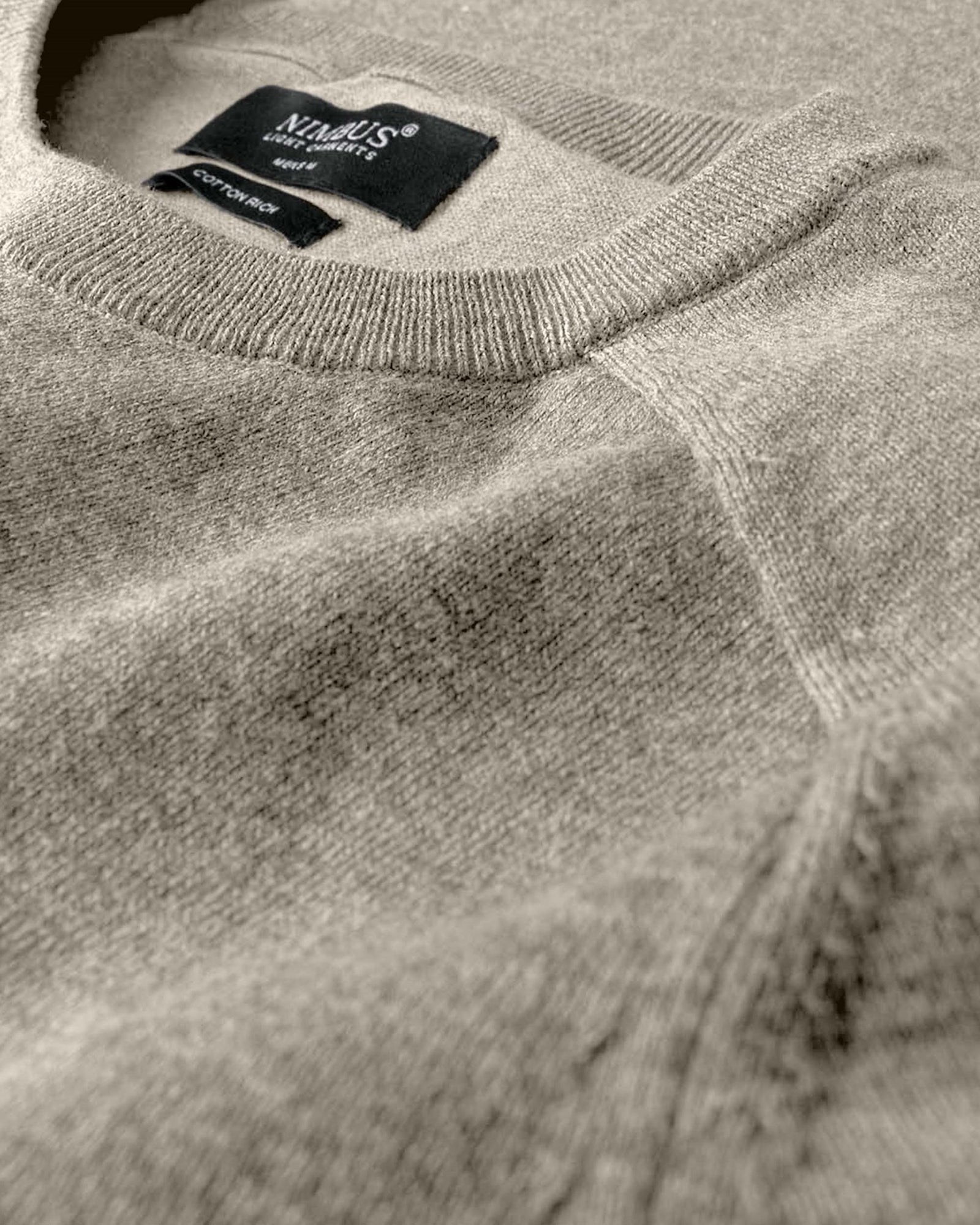 Brighton O Neck Men Sand Melange Back