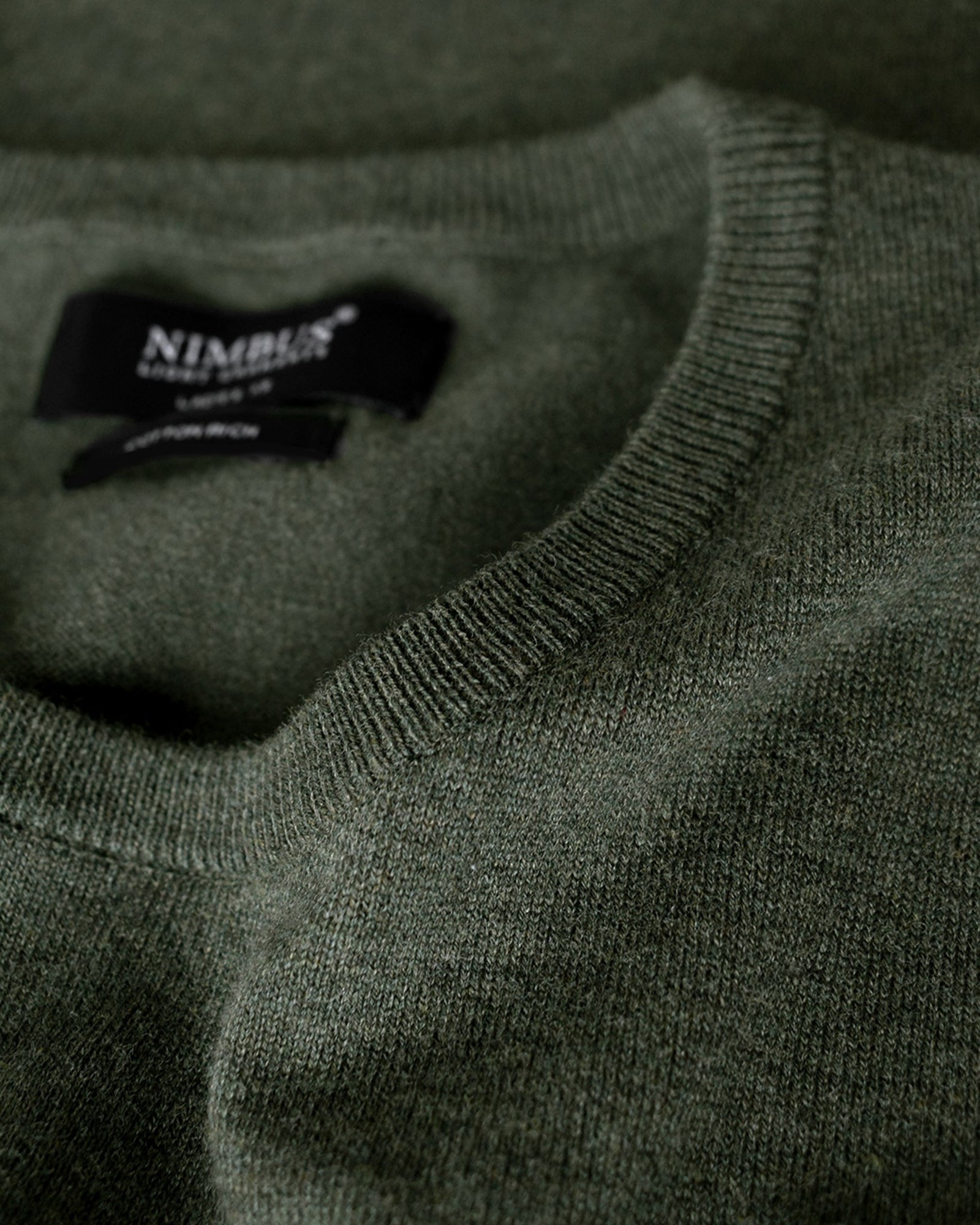 Brighton O Neck Women Olive Melange Back