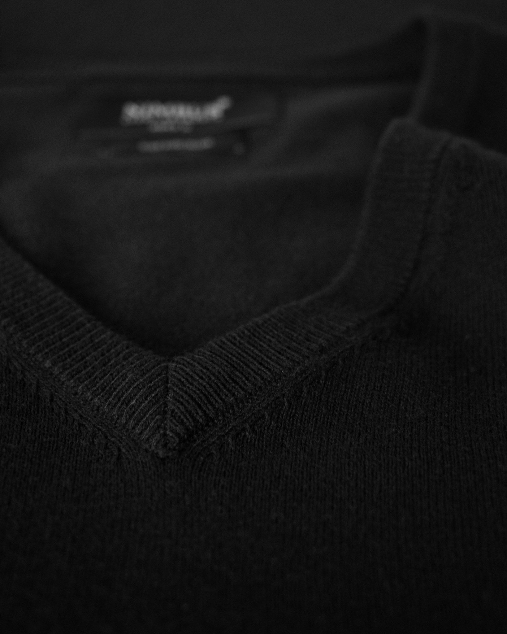 Brighton V Neck Men Black Closeup 1