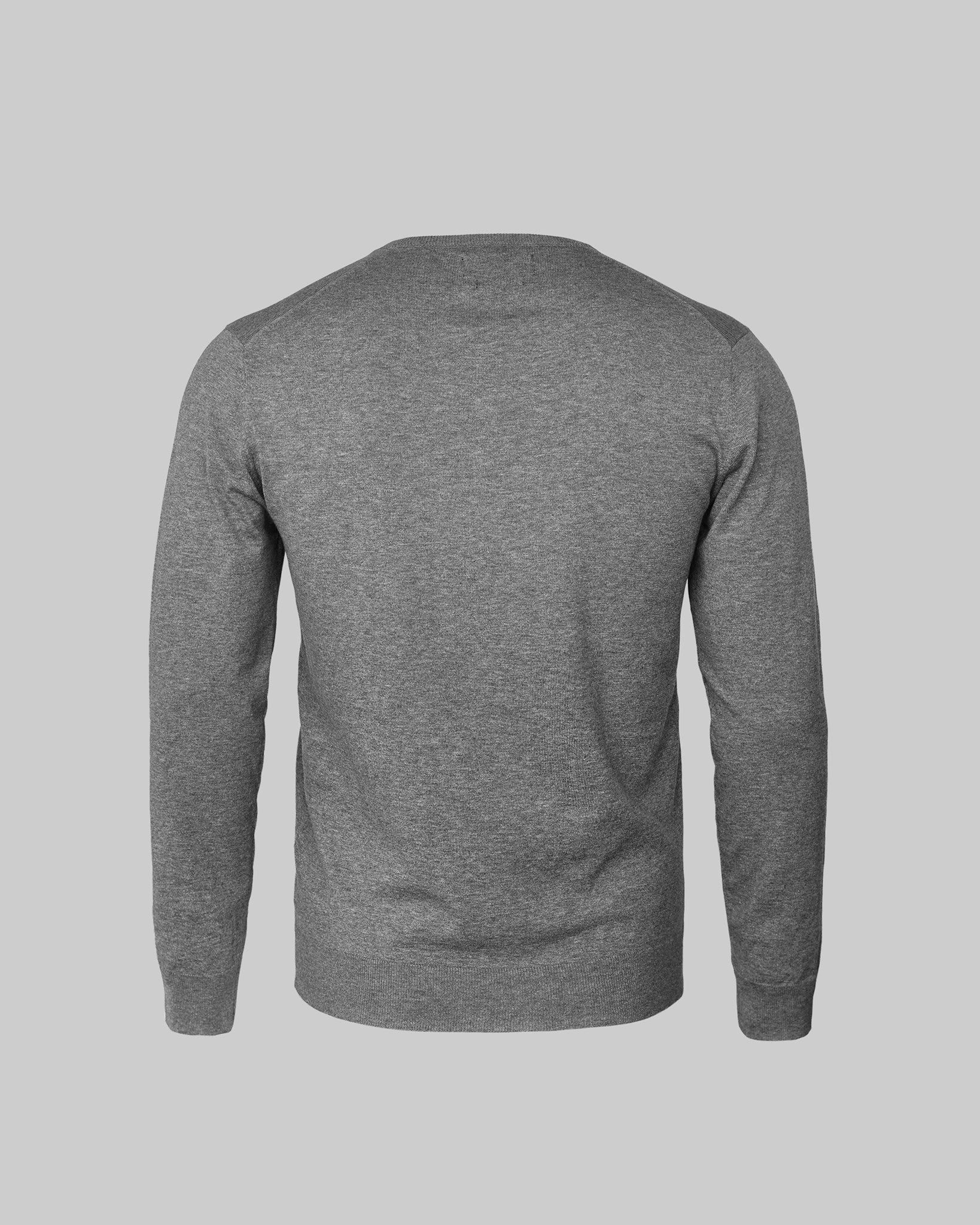 Brighton V Neck Men Grey Melange Back