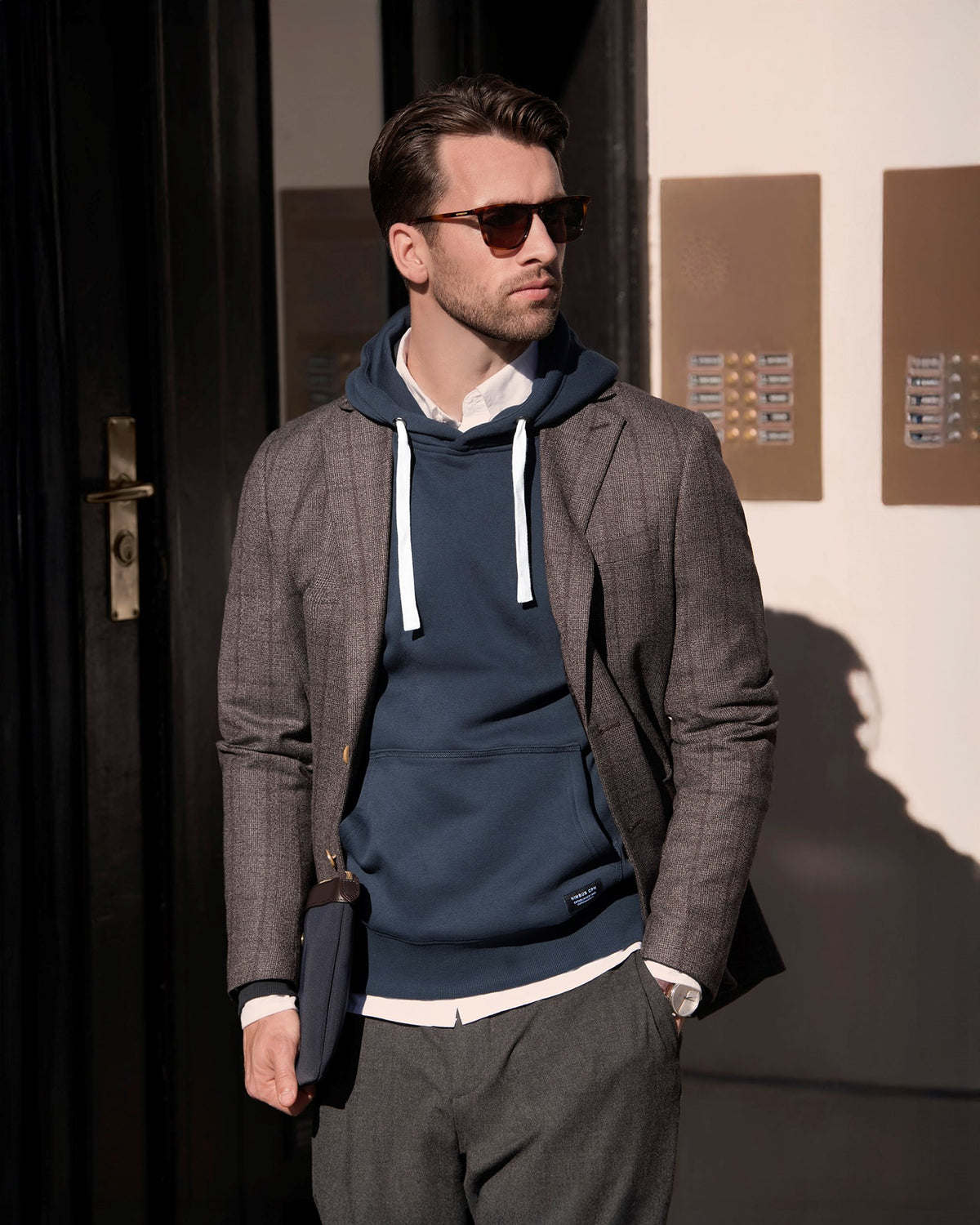 Brownsville Men Navy SS26 Modelimage