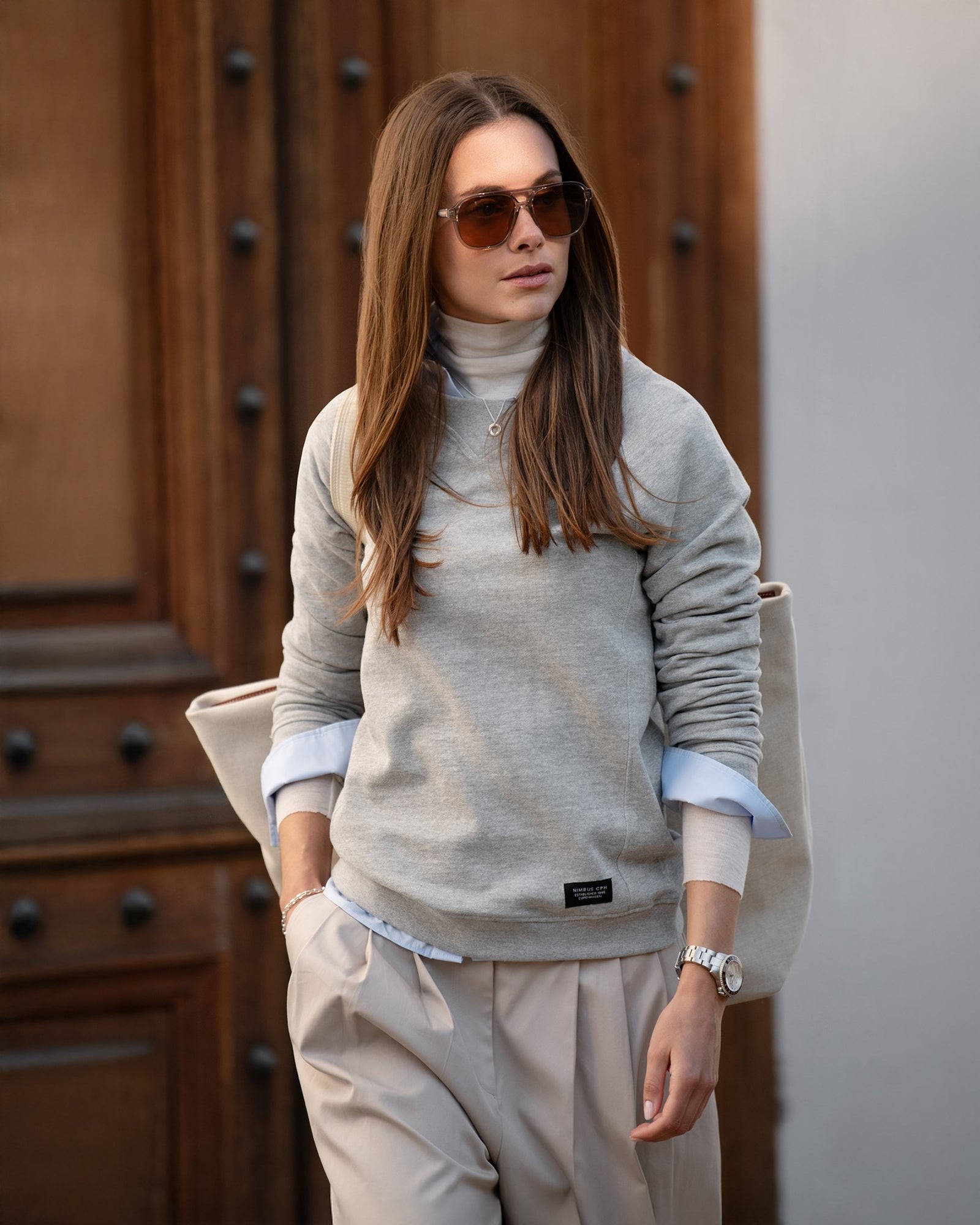 Newport Women Grey Melange Back