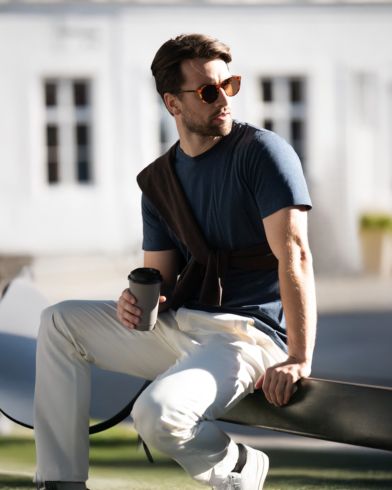 Orlando Men Navy Melange SS25 Modelimage